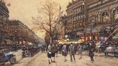Eugene Galien-Laloue La theatre du gymnase (mk21) France oil painting art